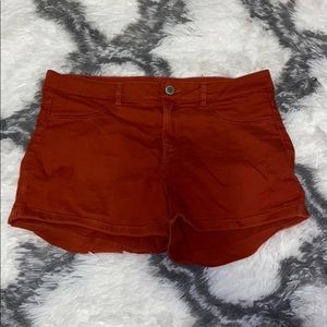 H&M Red Divided Denim Shorts